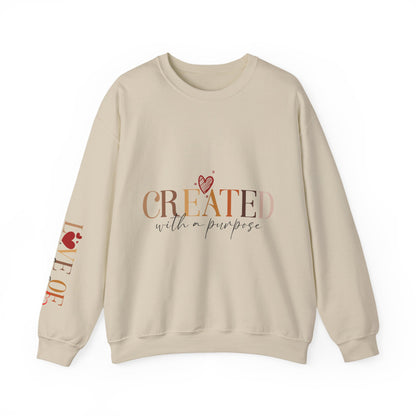 "Created With A Purpose" Inspirational Crewneck Sweatshirt