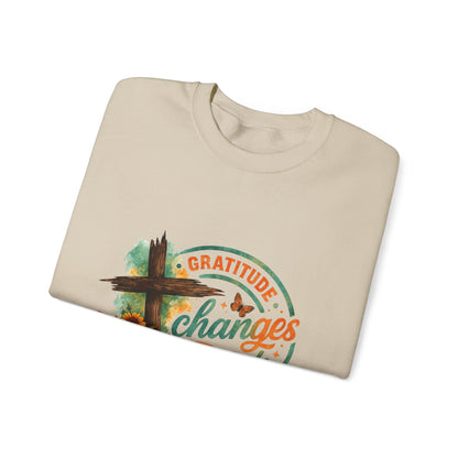 "Gratitude Changes Everything" Cozy Crewneck Sweatshirt