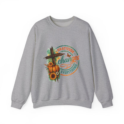"Gratitude Changes Everything" Cozy Crewneck Sweatshirt