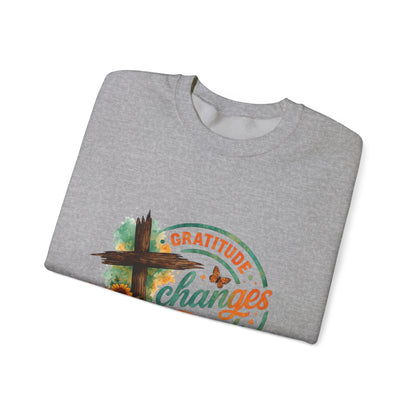 "Gratitude Changes Everything" Cozy Crewneck Sweatshirt